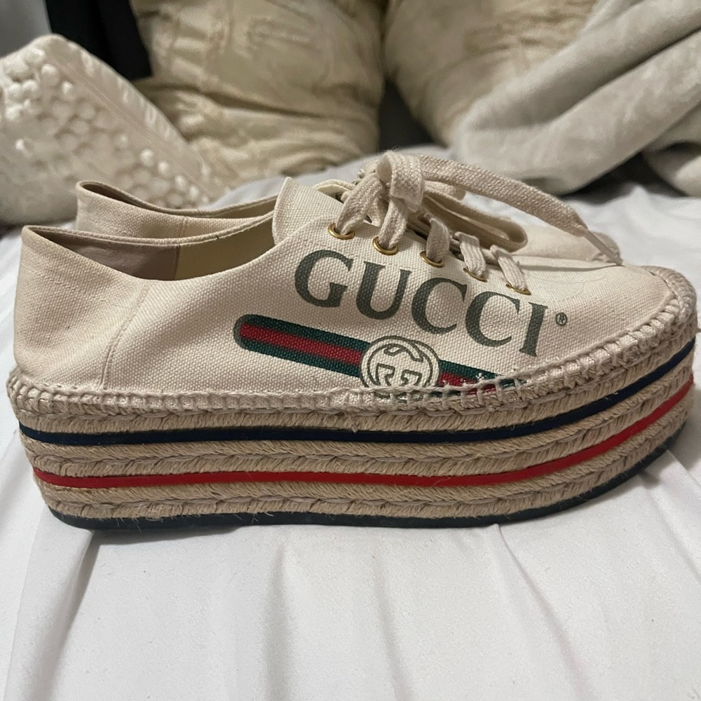 Gucci espadrilles platform lace up